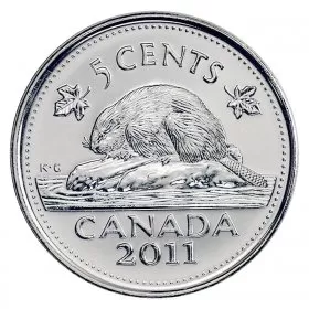 2011 Canadian 5-Cent Beaver Nickel Coin (Brilliant Uncirculated)