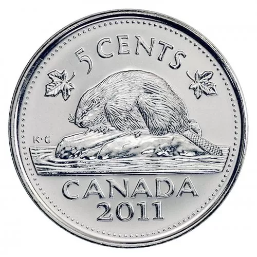 2011 Canadian 5-Cent Beaver Nickel Coin (Brilliant Uncirculated)