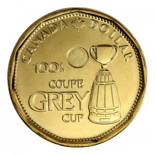2012 Canadian $1 100th Grey Cup CFL Commem Loonie Dollar Coin (Brilliant Uncirculated)