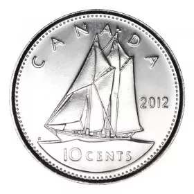 2012 Canadian 10-Cent Bluenose Schooner Dime Coin (Brilliant Uncirculated)
