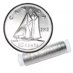 2012 Canadian 10-Cent Bluenose Schooner Dime Original Coin Roll