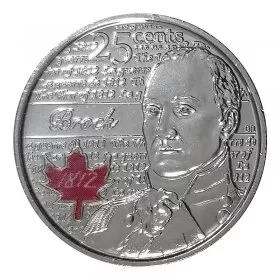 2012 Canadian 25-Cent Heroes of 1812: Sir Isaac Brock Coloured Quarter Coin (Brilliant Uncirculated)