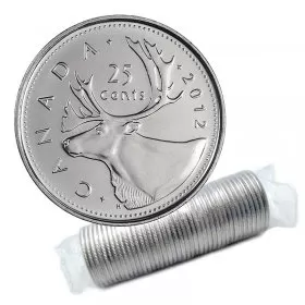 2012 Canadian 25-Cent Caribou Quarter Original Coin Roll