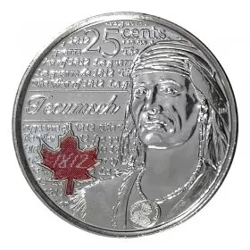 2012 Canadian 25-Cent Heroes of 1812: Tecumseh Coloured Quarter Coin (Brilliant Uncirculated)