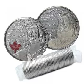 2012 Canadian 25-Cent Heroes of 1812: Tecumseh Quarter Original Coin Roll (Some Coloured)