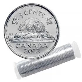 2012 Canadian 5-Cent Beaver Nickel Original Coin Roll