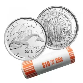 2013 (1913-) Canadian 25-Cent Arctic Expedition 100th Anniv/Life In The North Quarter Original Coin Roll