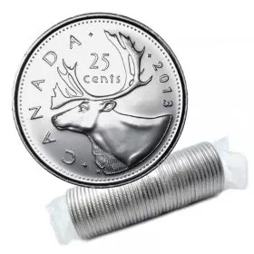 2013 Canadian 25-Cent Caribou Quarter Original Coin Roll