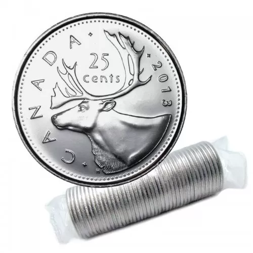 2013 Canadian 25-Cent Caribou Quarter Original Coin Roll