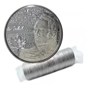 2013 Canadian 25-Cent Heroes of 1812: Charles-Michel de Salaberry Non-coloured Quarter Roll Brilliant Uncirculated in coin tube 