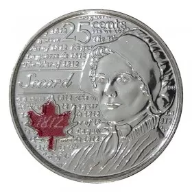 2013 Canadian 25-Cent Heroes of 1812: Laura Secord Coloured Quarter Coin (Brilliant Uncirculated)