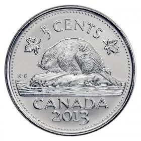 2013 Canadian 5-Cent Beaver Nickel Coin (Brilliant Uncirculated)