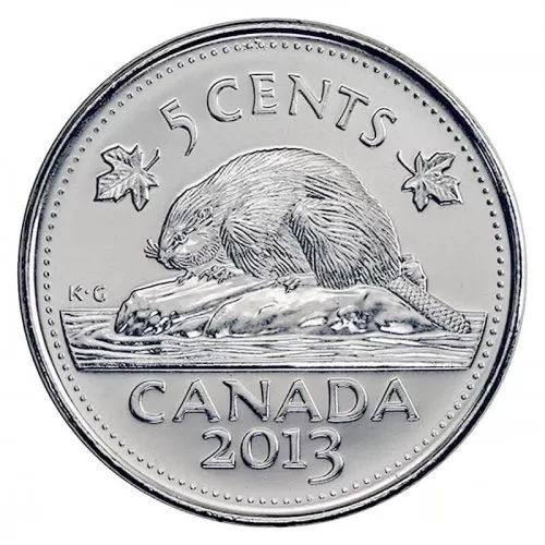 2013 Canadian 5-Cent Beaver Nickel Coin (Brilliant Uncirculated)