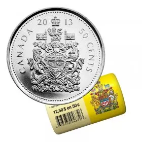 2013 Canadian 50-Cent Coat of Arms Half Dollar Special Wrap Coin Roll