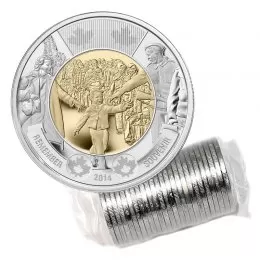 2014 Canadian $2 Wait for Me, Daddy Remembrance Toonie Original Coin Roll