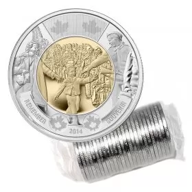 2014 Canadian $2 Wait for Me, Daddy Remembrance Toonie Original Coin Roll