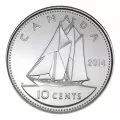 2014 Canadian 10-Cent Bluenose Schooner Dime Original Coin Roll