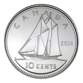 2014 Canadian 10-Cent Bluenose Schooner Dime Coin (Brilliant Uncirculated)