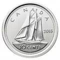 2015 Canadian 10-Cent Bluenose Schooner Dime Original Coin Roll