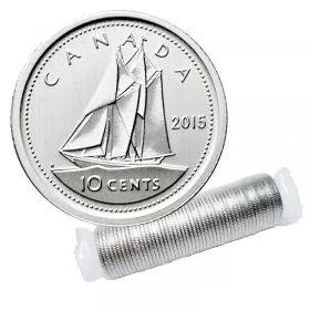 2015 Canadian 10-Cent Bluenose Schooner Dime Original Coin Roll