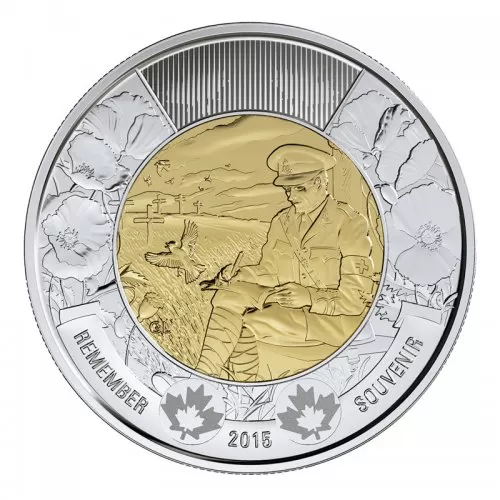 2015 Canadian $2 In Flanders Fields Remembrance Toonie Coin (Brilliant Uncirculated)