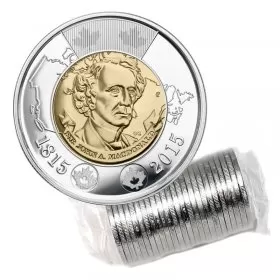 2015 (1815-) Canadian $2 Sir John A. Macdonald's Birth 200th Anniv Toonie Original Coin Roll