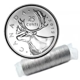 2015 Canadian 25-Cent Caribou Quarter Original Coin Roll