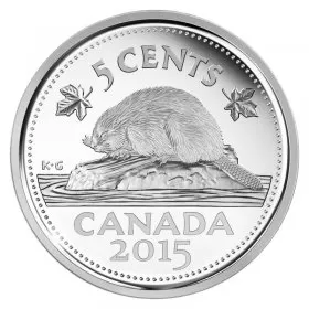 2015 Canadian 5-Cent Beaver Nickel Coin (Brilliant Uncirculated)
