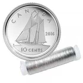 2016 Canadian 10-Cent Bluenose Schooner Dime Original Coin Roll