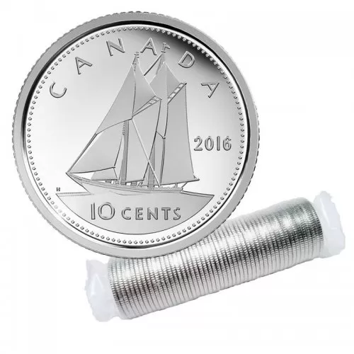 2016 Canadian 10-Cent Bluenose Schooner Dime Original Coin Roll