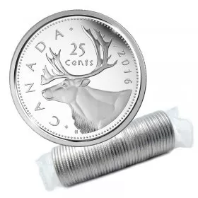2016 Canadian 25-Cent Caribou Quarter Original Coin Roll