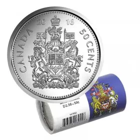 2016 Canadian 50-Cent Coat of Arms Half Dollar Special Wrap Coin Roll