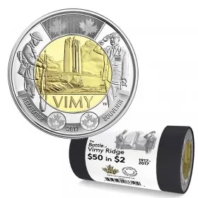 2017 Canadian $2 The Battle of Vimy Ridge 100th Anniv Remembrance Toonie Special Wrap Coin Roll