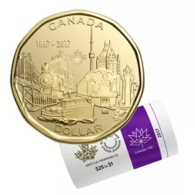 2017 (1867-) Canadian $1 Connecting A Nation 150th Anniv Loonie Dollar Special Wrap Coin Roll