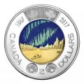 2017 (1867-) Canadian $2 Dance Of The Spirits Toonie Special Wrap Coin Roll (Some Coloured, Glow In The Dark)