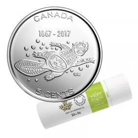 2017 (1867-) Canadian 5-Cent Living Traditions 150th Anniv Nickel Special Wrap Coin Roll