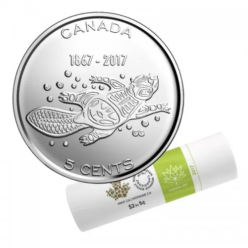 2017 (1867-) Canadian 5-Cent Living Traditions 150th Anniv Nickel Special Wrap Coin Roll