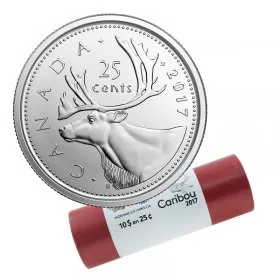 2017 Canadian 25-Cent Caribou Quarter Classic Special Wrap Coin Roll