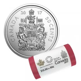 2017 Canadian 50-Cent Coat of Arms Half Dollar Classic Special Wrap Coin Roll