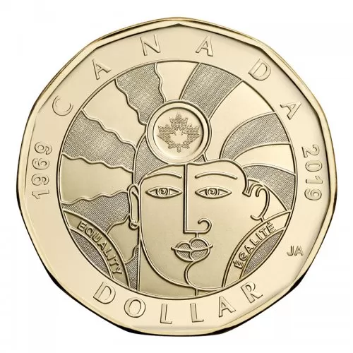 2019 (1969-) Canadian $1 Equality 50th Anniv Loonie Dollar Coin (Brilliant Uncirculated)