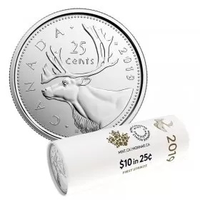2019 Canadian 25-Cent Caribou Quarter First Strikes Special Wrap Coin Roll