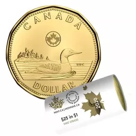 2020 Canadian $1 Common Loon Dollar First Strikes Special Wrap Coin Roll