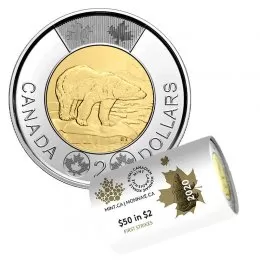 2020 Canadian $2 Polar Bear Toonie First Strikes Special Wrap Coin Roll