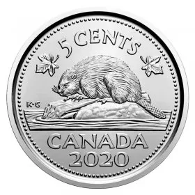 2020 Canadian 5-Cent Beaver Nickel Coin (Brilliant Uncirculated)