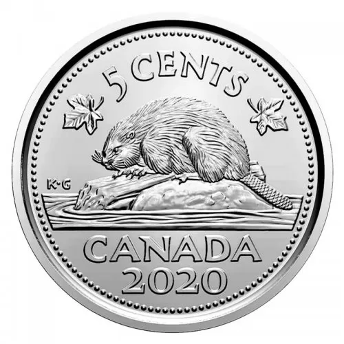 2020 Canadian 5-Cent Beaver Nickel Coin (Brilliant Uncirculated)