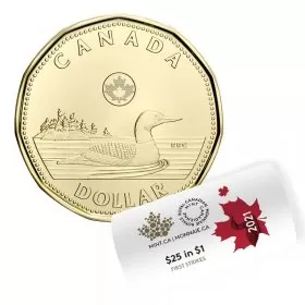 2021 Canadian $1 Common Loon Dollar First Strikes Special Wrap Coin Roll