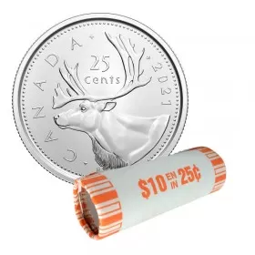 2021 Canadian 25-Cent Caribou Quarter Original Coin Roll