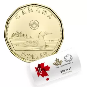 2022 Canadian $1 Common Loon Dollar First Strikes Special Wrap Coin Roll