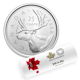 2022 Canadian 25-Cent Caribou Quarter First Strikes Special Wrap Coin Roll