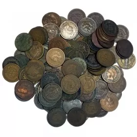 1880s - 1909 United States 1 Cent Indian Head Penny 100pc Lot-Low grade AG-VG
